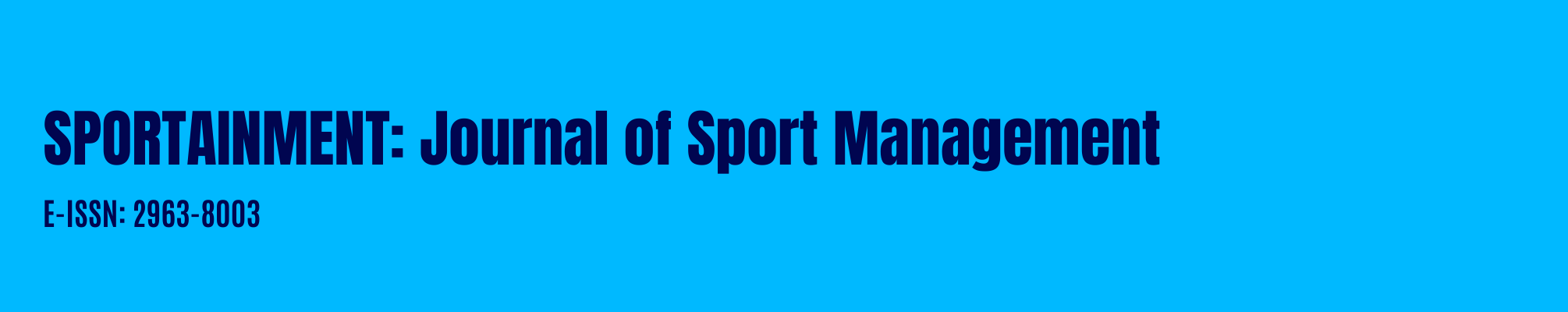 SPORTAINMENT: Journal of Sport Management